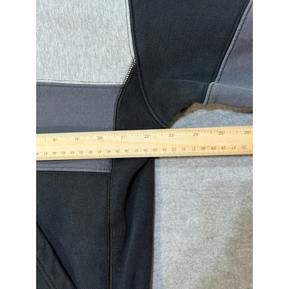 Champion Reverse Weave Quarter Zip Sweatshirt Mens Large Black Grey Colorblock
